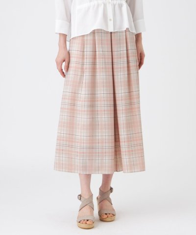 【ウォッシャブル】シアーチェックプリントパンツ