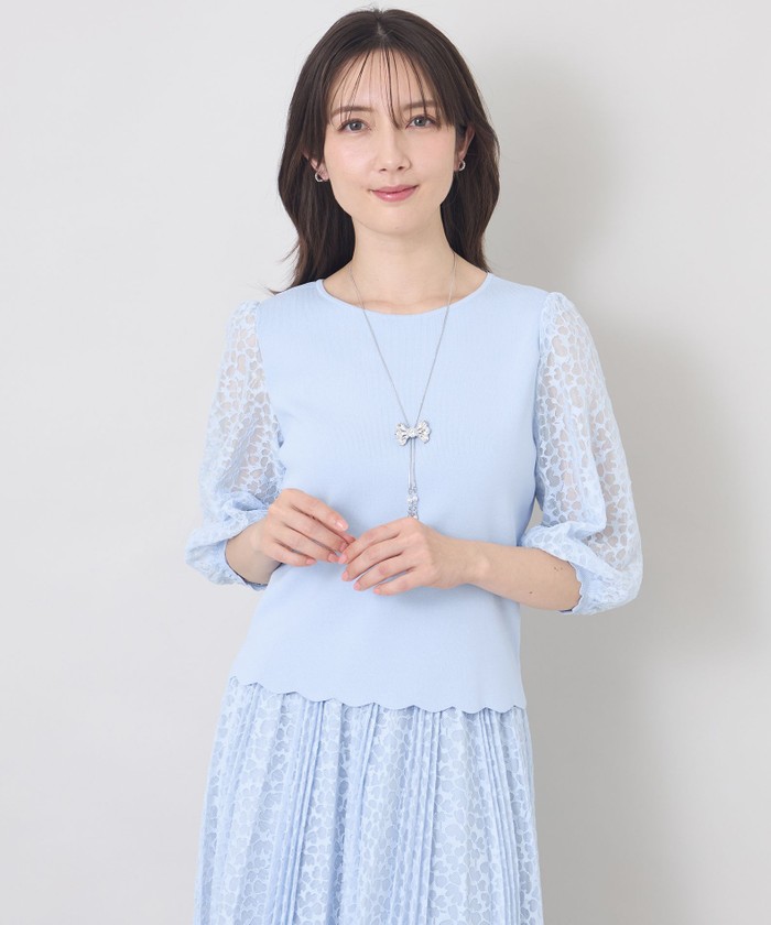 TO 新品☆ トゥービーシックの立体薔薇付きボーダーチュニック BE CHIC