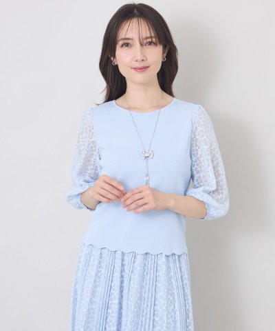 ジャカードレースコンビ ニットプルオーバー