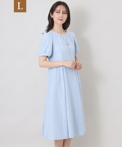 【L】ジャカードレース ギャザードレス