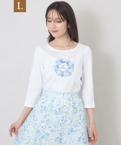 【L】フルールモチーフ カットソー