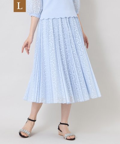 【L】ジャカードレース プリーツスカート