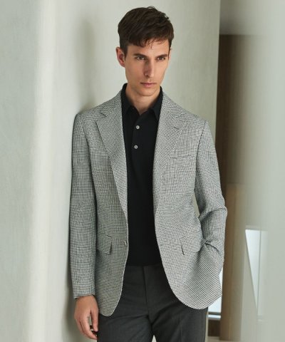 【尾州】ストレッチメッシュジャケット_千鳥格子柄