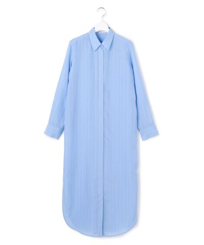 【WEB＆一部店舗限定】PreshrunkCupraStripe シャツワンピー