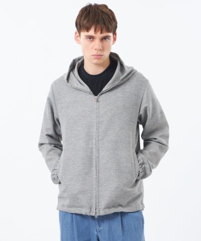 テーラードジャージー フーデッドパーカー 杢カラミストレッチ