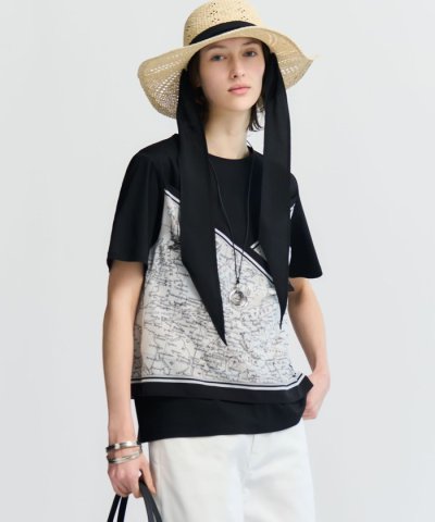 【一部予約】スカーフコンビジャージー カットソー