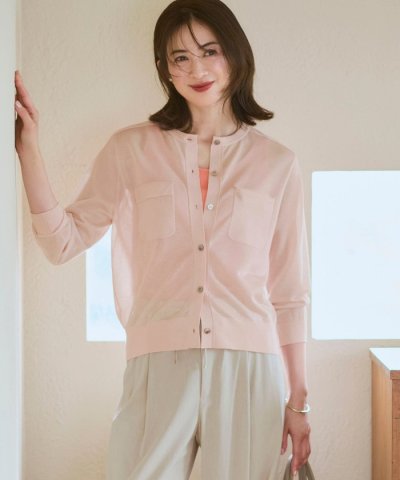 【WEB&一部店舗限定カラーあり】シャイニーシアー フラップポケット カーディガ