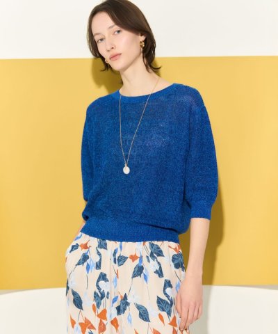 ピュアリネン パフスリーブ ニット