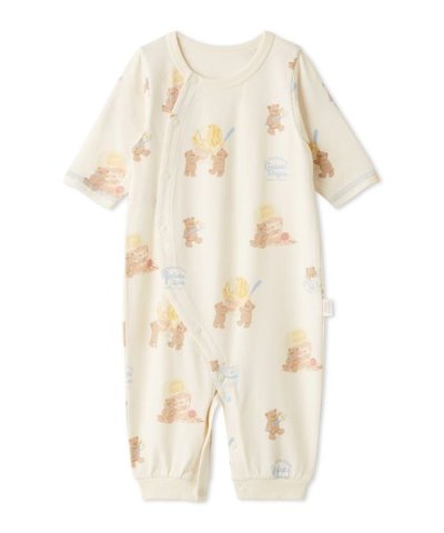 【新生児】【接触冷感】アイスクリームベア柄２WAYオール