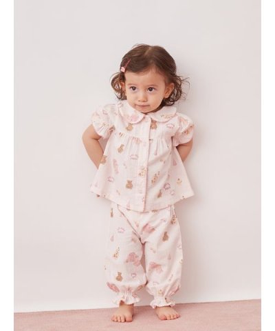 【BABY】パジャマパーティー柄シャーリングロングパンツ