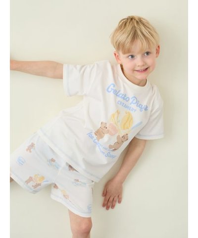 【KIDS】【接触冷感】アイスクリームベアワンポイントTシャツ
