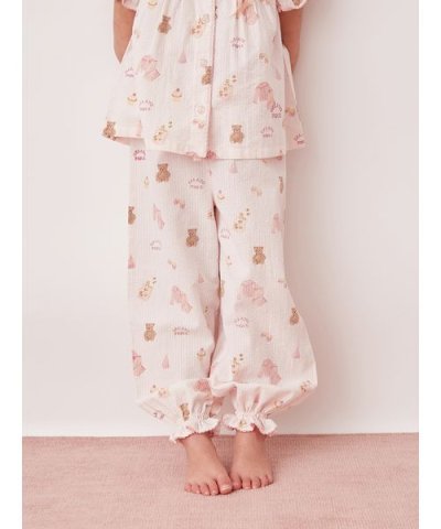 【KIDS】パジャマパーティー柄シャーリングロングパンツ