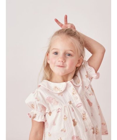【KIDS】パジャマパーティー柄シャーリングシャツ