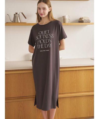 【接触冷感】レーヨンロゴワンピース