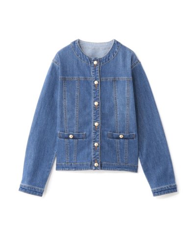 【EPOCA STORIA】ノーカラーデニムジャケット(インディゴ)《WEB＆E