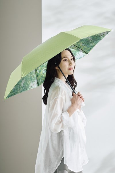 【ハニカム断熱パラソル】晴雨兼用折りたたみ日傘 フォレスト 55cm 遮光 遮熱