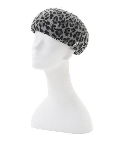 【日本製】バスクベレー 帽子 レオパード ロゴ ワンポイント アニマル柄