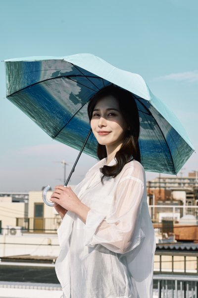 【ハニカム断熱パラソル】晴雨兼用日傘 長傘 ロング傘 オーシャンビュー 50cm