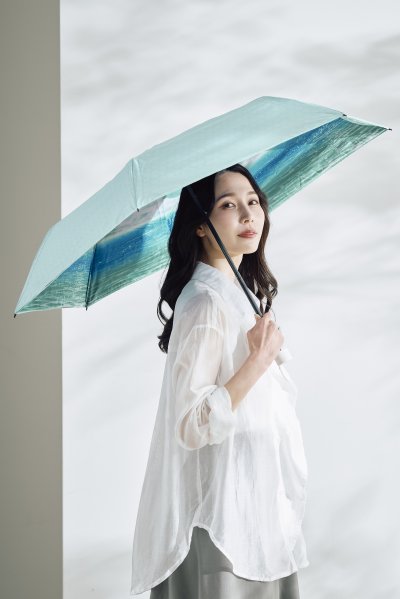 【ハニカム断熱パラソル】晴雨兼用折りたたみ日傘 オーシャンビュー 55cm 遮光