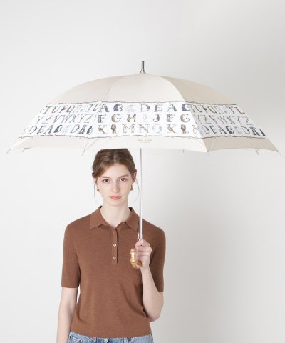 【竹ハンドル】雨傘 長傘 ABCgarden アニマル ロゴ UV