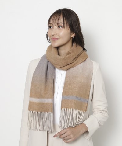 【洗える】カシミヤ100％紡毛厚手ストール 50×190cm オンブレー カラー