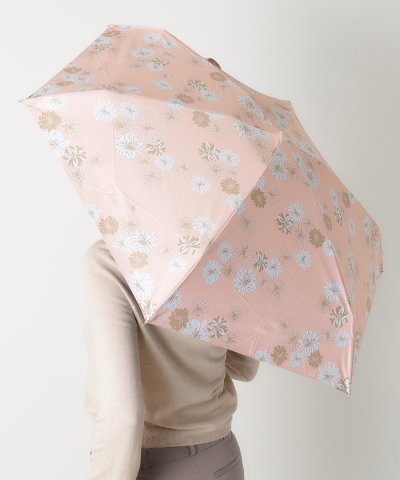 晴雨兼用折りたたみ日傘 花柄 クリザンテーム ロゴ 遮光 遮熱 UV 軽量