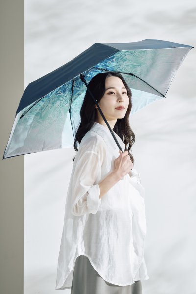 【ハニカム断熱パラソル】晴雨兼用折りたたみ日傘 アイスクリスタル 55cm 遮光