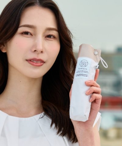 晴雨兼用折りたたみ日傘 －コワザ ライトカーボン－ ボーダー 50cm 遮光率1