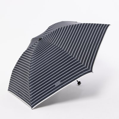 晴雨兼用折りたたみ日傘 ボーダー ロゴ 遮光 遮熱 UV 軽量 ユニセックス