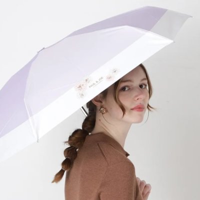 【WEB限定】晴雨兼用折りたたみ日傘 クリザンテーム バイカラー 遮光率