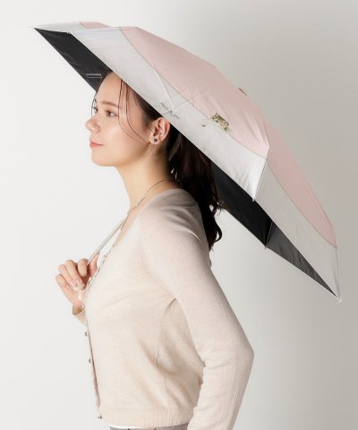 晴雨兼用折りたたみ日傘 猫柄 ヌネット ロゴ バイカラー 遮光 遮熱 UV