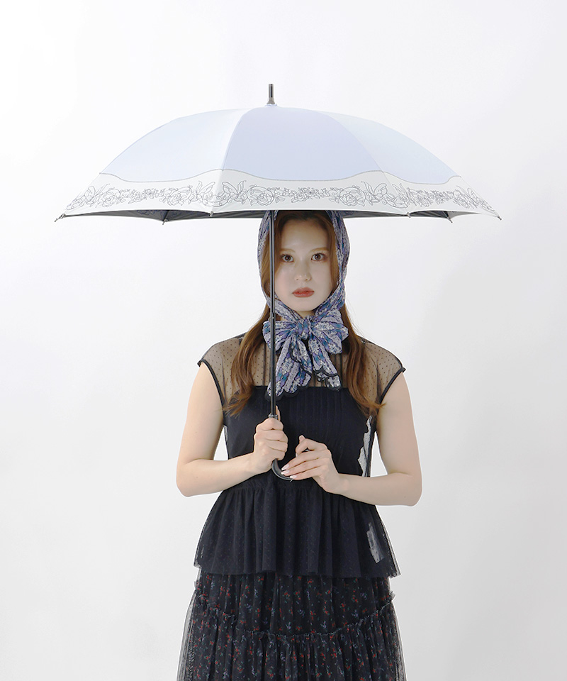 アナスイ ANNA SUI 切継ぎ刺しゅう晴雨兼用パラソル傘（長傘