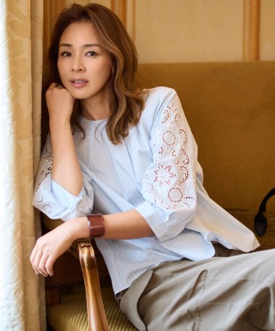 【SHIHOさん着用】エンブロイダリーブロードパフスリーブ ブラウス