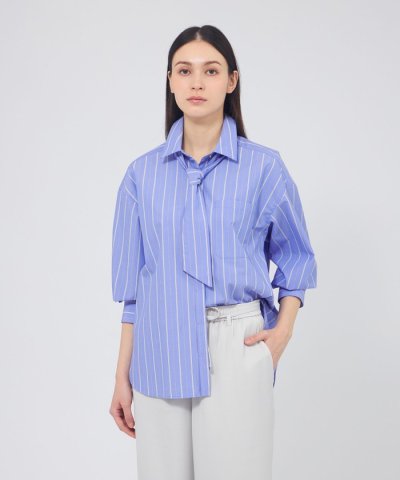 カラーコットンストライプシャツ