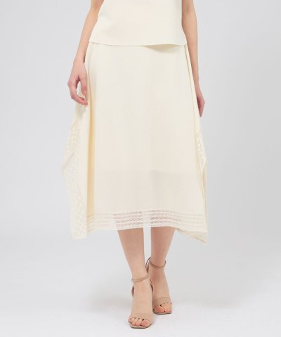 コイルレースコンビニット イレギュラーヘムスカート