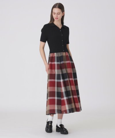 クレストブリッジチェックシアーボイルコンビドレス