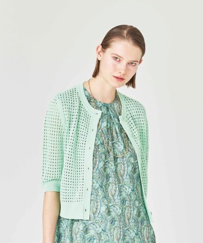 【ウォッシャブル】パペルストレッチ　カーディガン