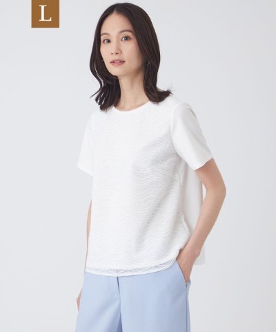 【L】【ウォッシャブル】ジョーゼットジャージカットソー