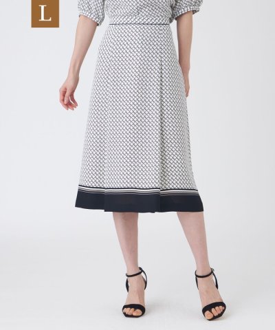 【L】【ウォッシャブル】ツイストラティスプリントスカート