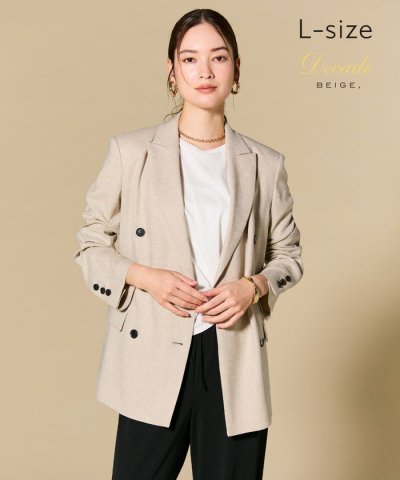 【L－size】CAROLE / リネンライク ダブルジャケット