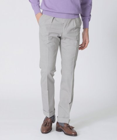 【BAKER】ウールシャンブレーツイルトラウザーズ