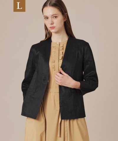 【eclat5月号掲載】【L】リネンストレッチジャケット