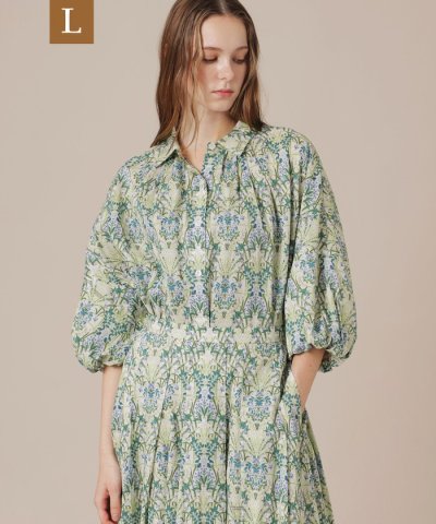 【eclat5月号掲載】【L】ボタニカルウォールプリントブラウス