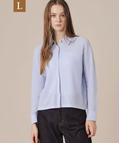 【eclat5月号掲載】【L】レースニットシャツ