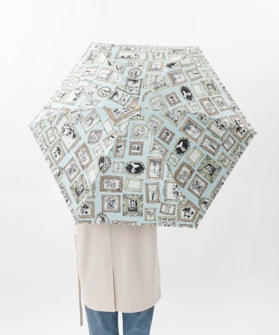 【Beaurance】サマーシールド　プリント額縁柄晴雨兼用傘（折りたたみ）