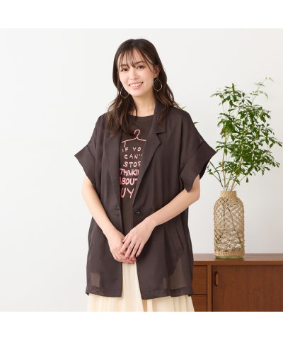 ピサーノ PISANO 【手洗いOK】カットスリーブテーラードジレ