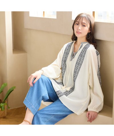 ピサーノ PISANO 【手洗いOK・綿100％】綿楊柳刺繍ラグランスリーブブラ