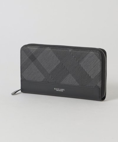 カルゼシャドークレストブリッジチェックラウンドジップウォレット