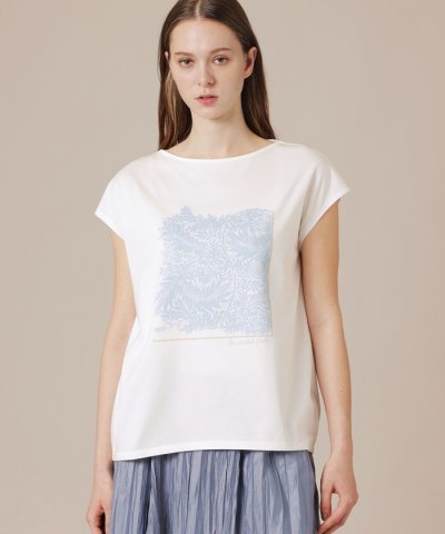 リーフプリントTシャツ