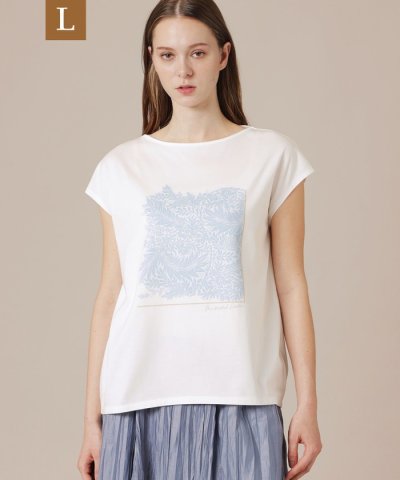【L】リーフプリントTシャツ
